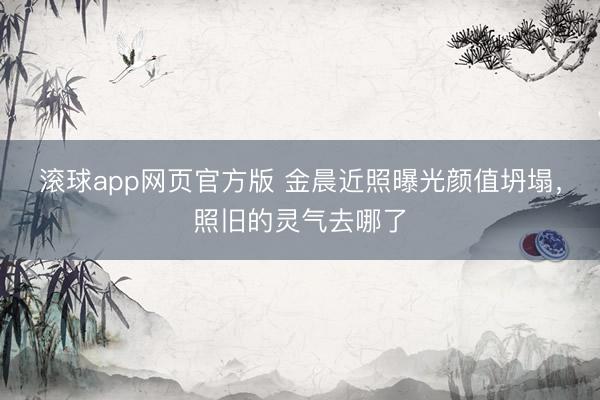 滚球app网页官方版 金晨近照曝光颜值坍塌,照旧的灵气去哪了