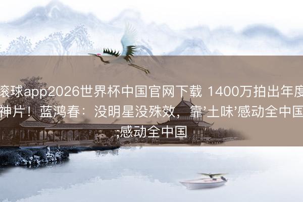 滚球app2026世界杯中国官网下载 1400万拍出年度神片!蓝鸿春:没明星没殊效,靠'土味'感动全中国