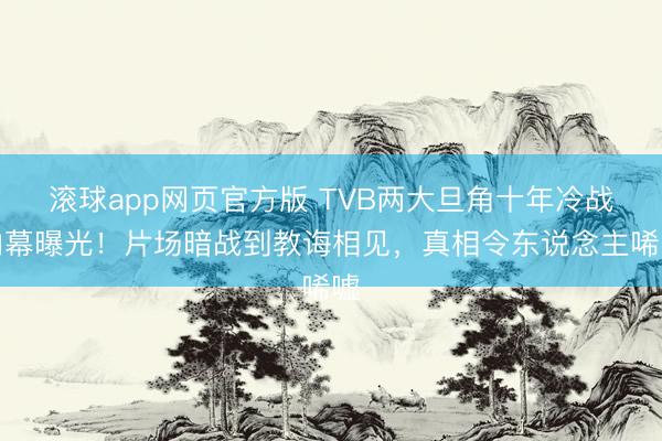 滚球app网页官方版 TVB两大旦角十年冷战内幕曝光!片场暗战到教诲相见,真相令东说念主唏嘘