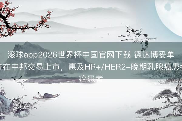 滚球app2026世界杯中国官网下载 德达博妥单抗在中邦交易上市,惠及HR+/HER2-晚期乳腺癌患者